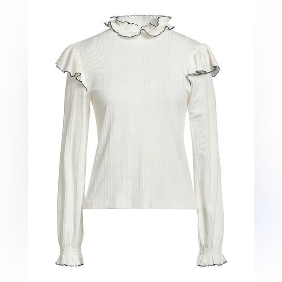 Sandro Cotton Rich Ruffled Top Women's Size medium - Picture 2 of 8